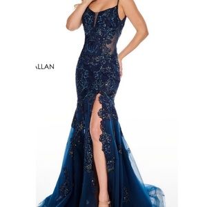 Rachel Allan navy blue prom Dress